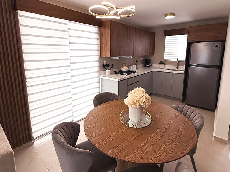 Comedor del modelo Milán en el fraccionamiento Valle Condesa Sector Irlandés de la inmobiliaria Javer