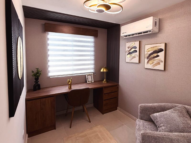 Sala de estudio del modelo Milán en el fraccionamiento Valle Condesa Sector Irlandés de la inmobiliaria Javer