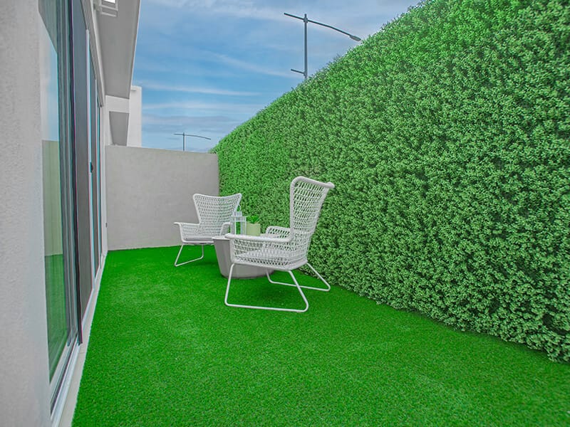 Jardín en modelo Aura Premium del fraccionamiento Valle condesa sector Francés de la inmobiliaria Javer