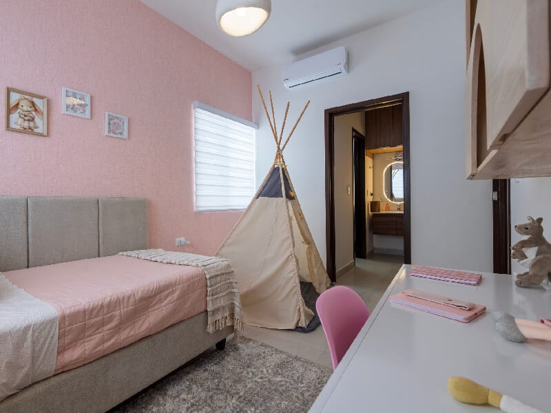 Recámara para niña del modelo Arezzo en el fraccionamiento Xandora Residencial de la inmobiliaria Javer