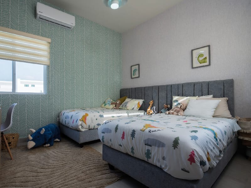 Recámara doble del modelo Arezzo en el fraccionamiento Xandora Residencial de la inmobiliaria Javer