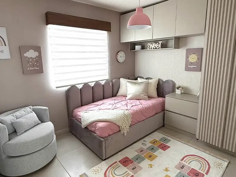 Recámara infantil del modelo Águila Premier en el fraccionamiento Privada Monte Carmelo que pertenece a la inmobiliaria Javer