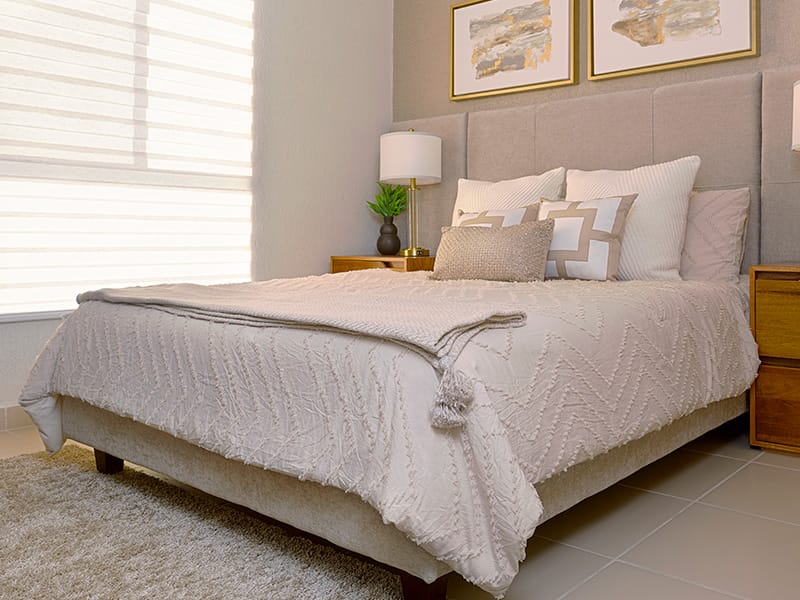 Recamara principal del prototipo Águila Real en el fraccionamiento Pilares la Puerta de la inmobiliaria Javer 