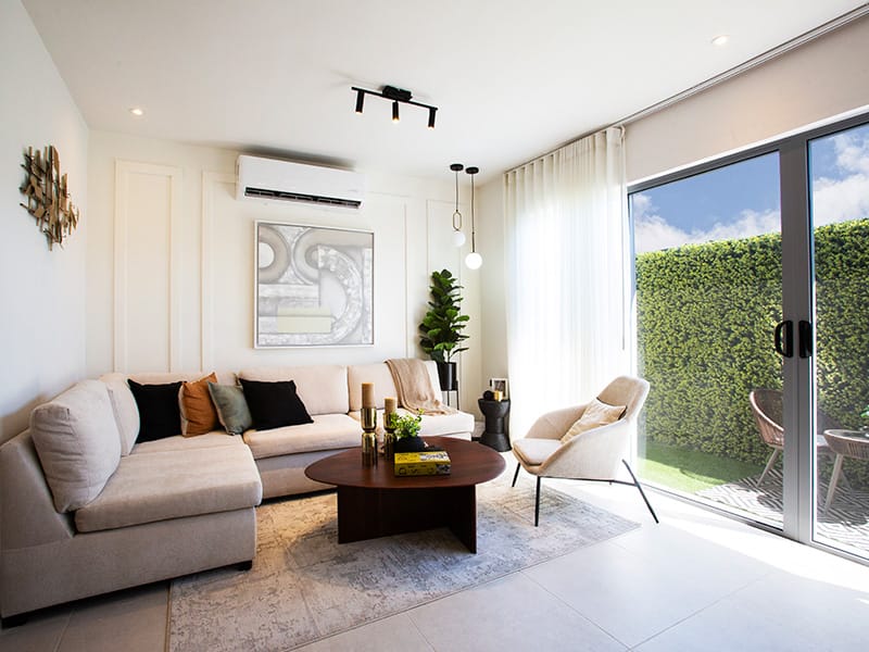 Sala del modelo Aura Premier del fraccionamiento Valle Condesa Sector Francés de la inmobiliaria Javer
