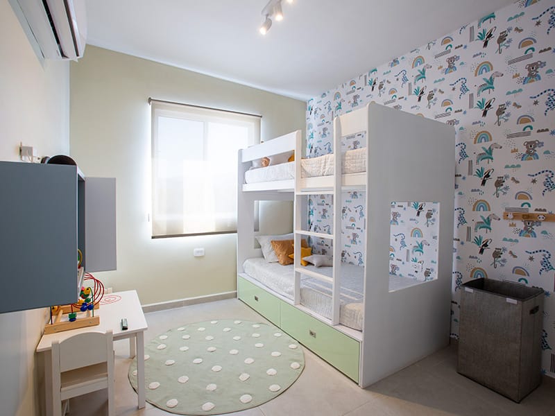 Recámara infantil del modelo Aura Premier del fraccionamiento Valle Condesa Sector Francés de la inmobiliaria Javer