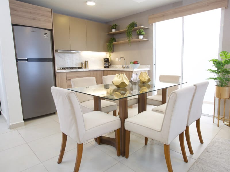 Sala y comedor de modelo Praga en el fraccionamiento Cumbre del Norte de la inmobiliaria Javer