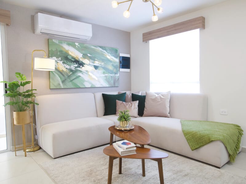 Sala de modelo Praga en el fraccionamiento Cumbre del Norte de la inmobiliaria Javer