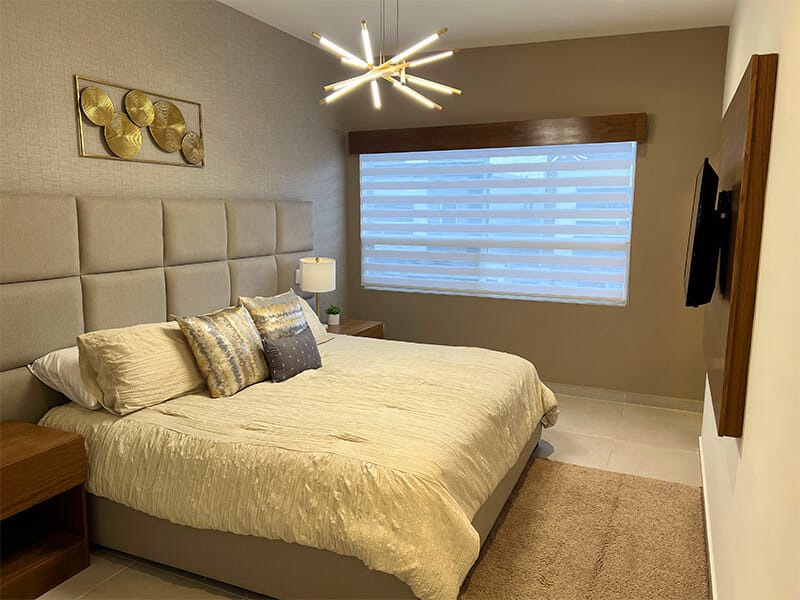 Recámara principal en modelo Aura Elite del fraccionamiento Misión de los Ángeles de la inmobiliaria Javer