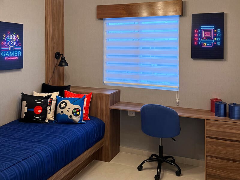 Recámara con estudio en modelo Aura Elite del fraccionamiento Misión de los Ángeles de la inmobiliaria Javer