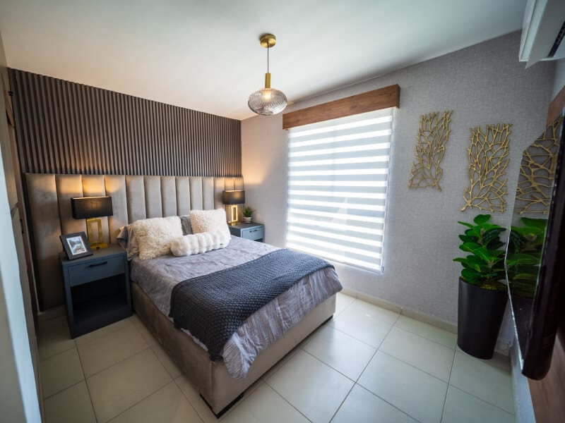 Recámara principal del modelo Águila Real en el fraccionamiento Lomas del Mirador de la inmobiliaria Javer