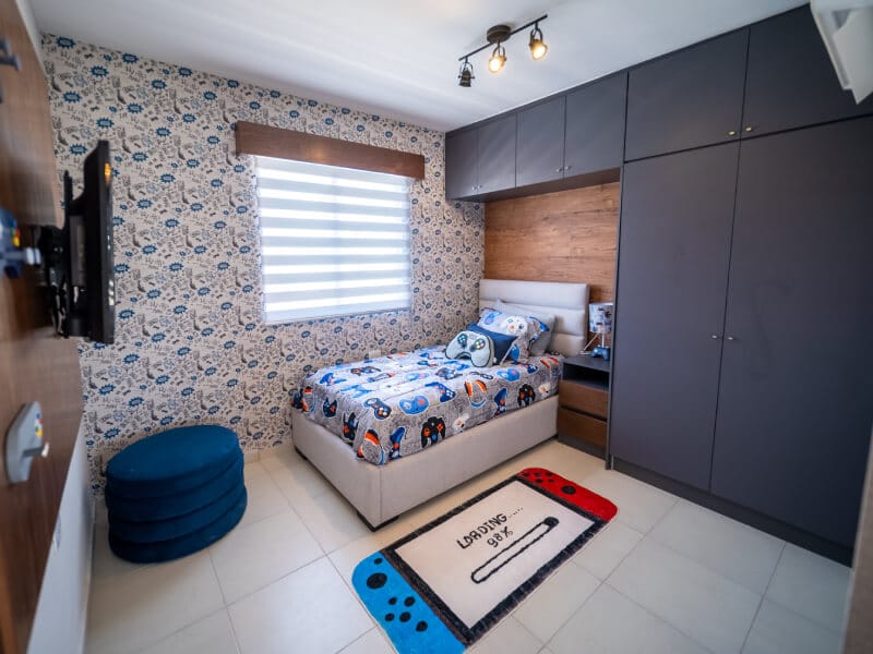Recámara infantil del modelo Águila Premier en el fraccionamiento Lomas del Mirador de la inmobiliaria Javer