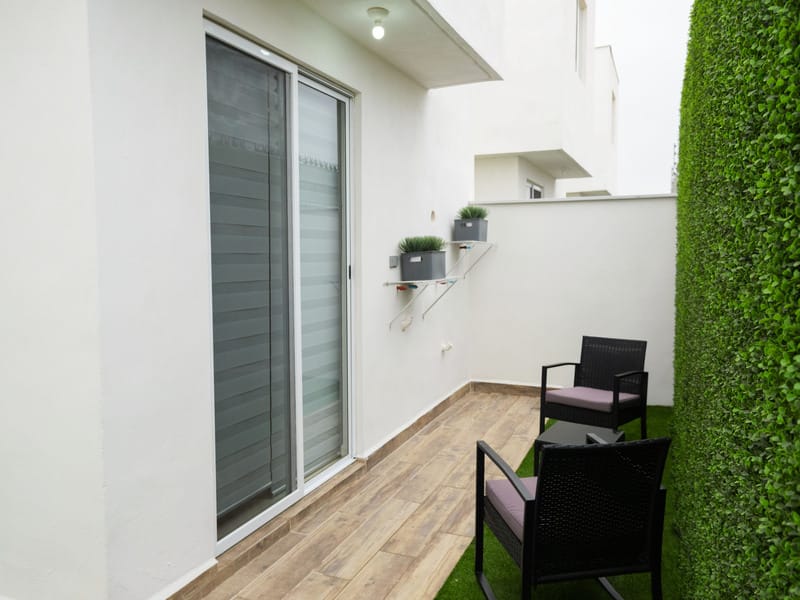 Patio posterior en modelo Águila Premier de fraccionamiento Valle de Santa Elena Sector San José de la inmobiliaria Javer en Nuevo León