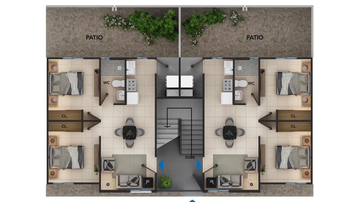 planta baja del fraccionamiento paseo kusmil modelo antares de inmobiliaria javer