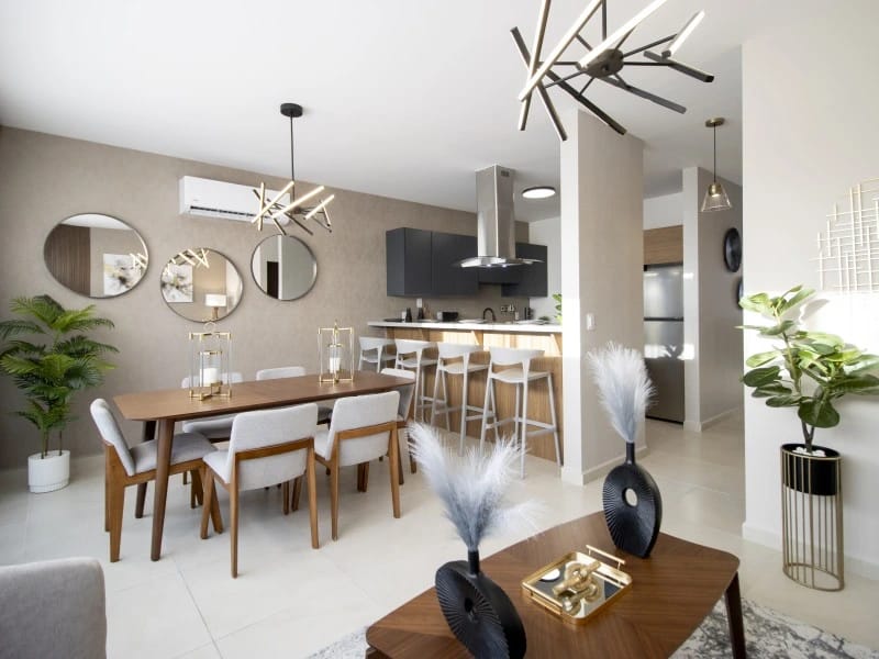 Comedor cocina del modelo aura premier del fraccionamiento Valvento de Javer