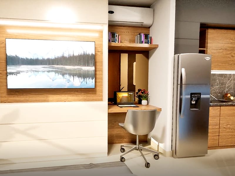 Escritorio del departamento modelo A en el fraccionamiento Amaire de la inmobiliaria Javer