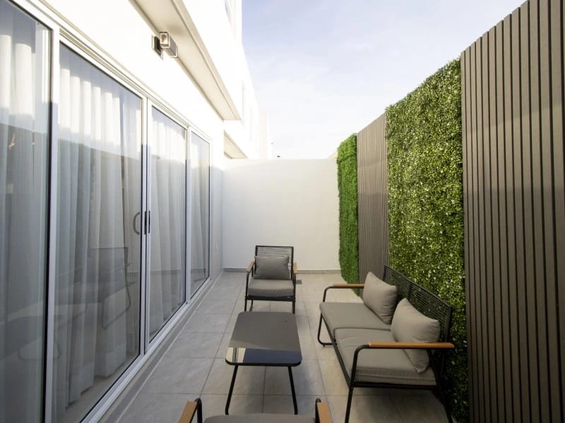 Patio jardin del modelo aura premier del fraccionamiento Valvento de Javer