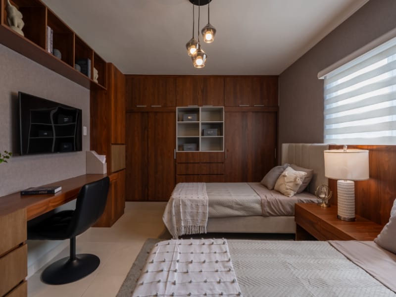 Recamara doble de los departamentos del fraccionamiento Cumbre Mezquite de la inmobiliaria Javer